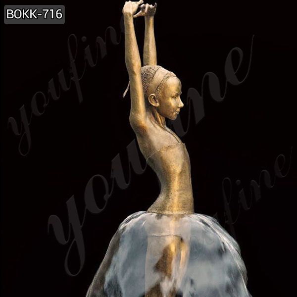 Life Size Ballet Girl Bronze Water Fountain Statues Garden Decor