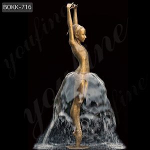 Life Size Ballet Girl Bronze Water Fountain Statues Garden Decor for Sale BOKK-716