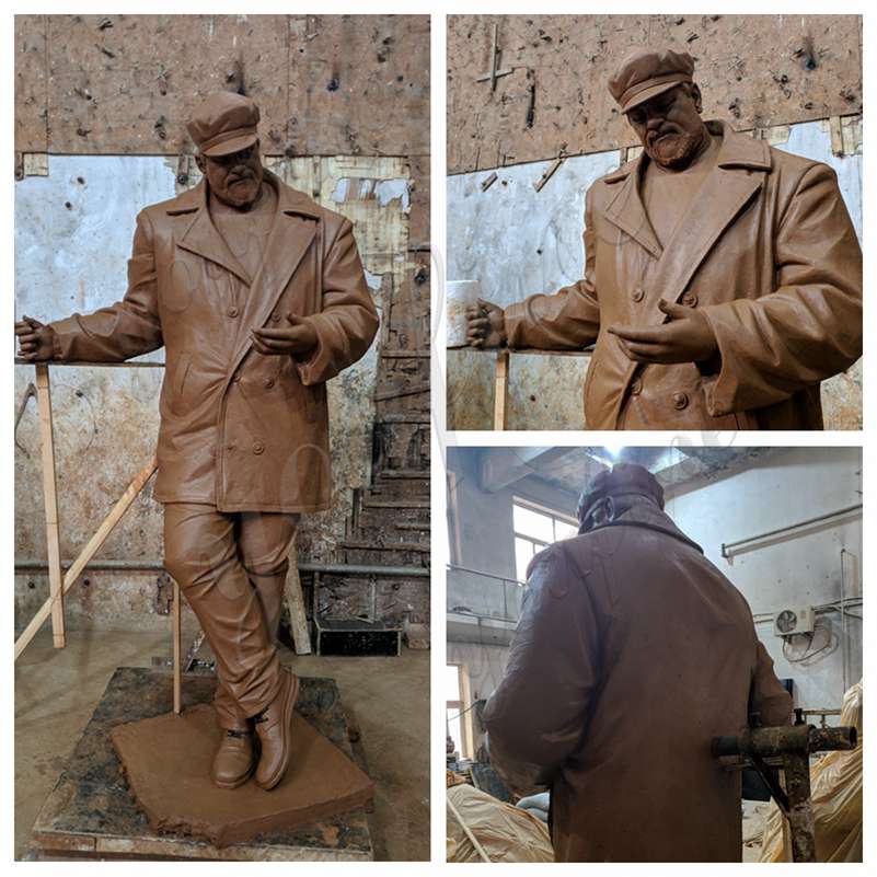clay model of bronze beer man statue