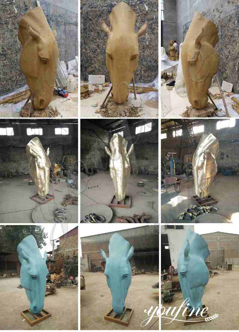 Large Bronze Still Water Sculpture BOKK-708 - Bronze Horse Statues - 4