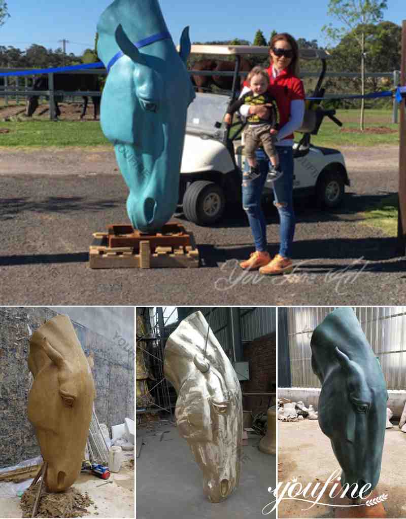 Large Bronze Still Water Sculpture BOKK-708 - Bronze Horse Statues - 5