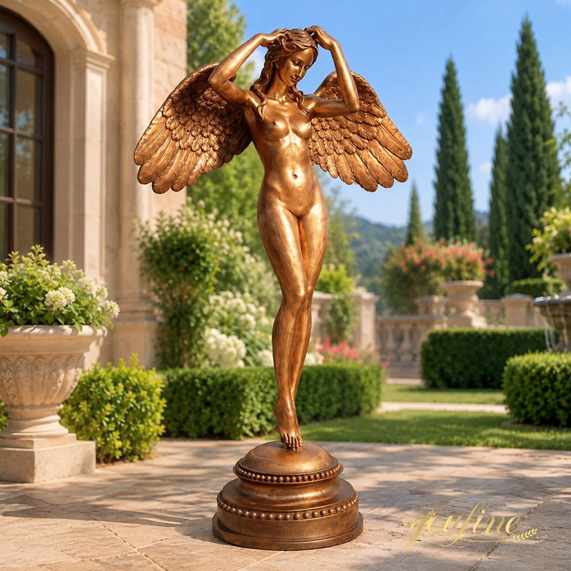Side view Descending Night Angel Statue