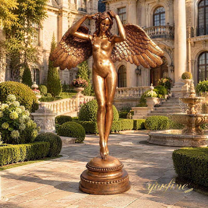 Classical bronze artwork in private estate garden