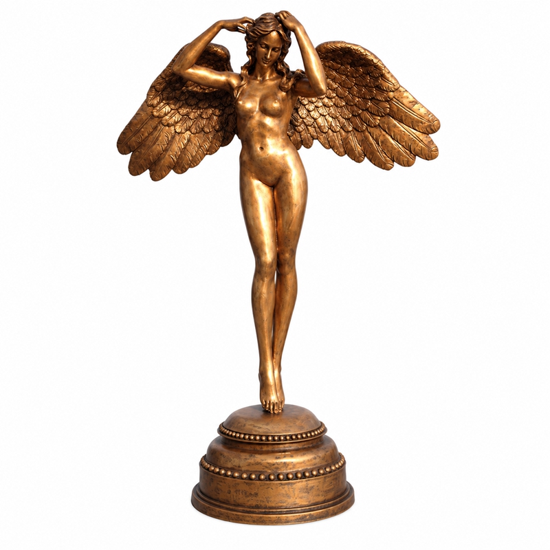 Descending Night Angel Statue white background