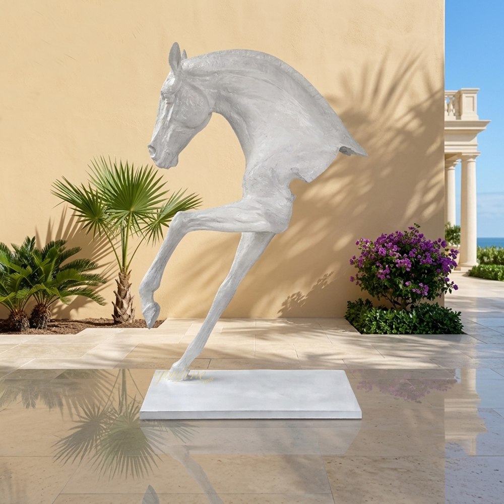 Abstract Half Horse Statue in garden