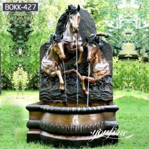 Antique Bronze Horse Wall Fountain Outdoor Garden Park Decor for Sale BOKK-427