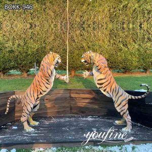 Custom Made Outdoor Bronze Tiger Statues Garden Decor for Sale BOKK-946