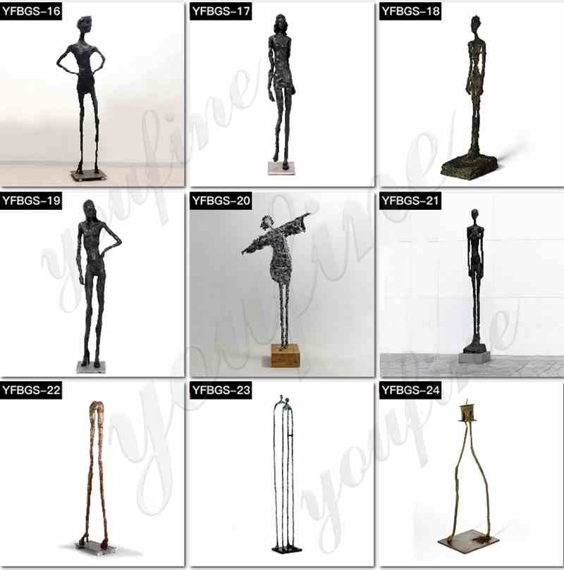 Famous Life Size Bronze Falling Man Sculpture Giacometti Sculpture for Sale BOKK-882 - Abstract Bronze Sculpture - 2