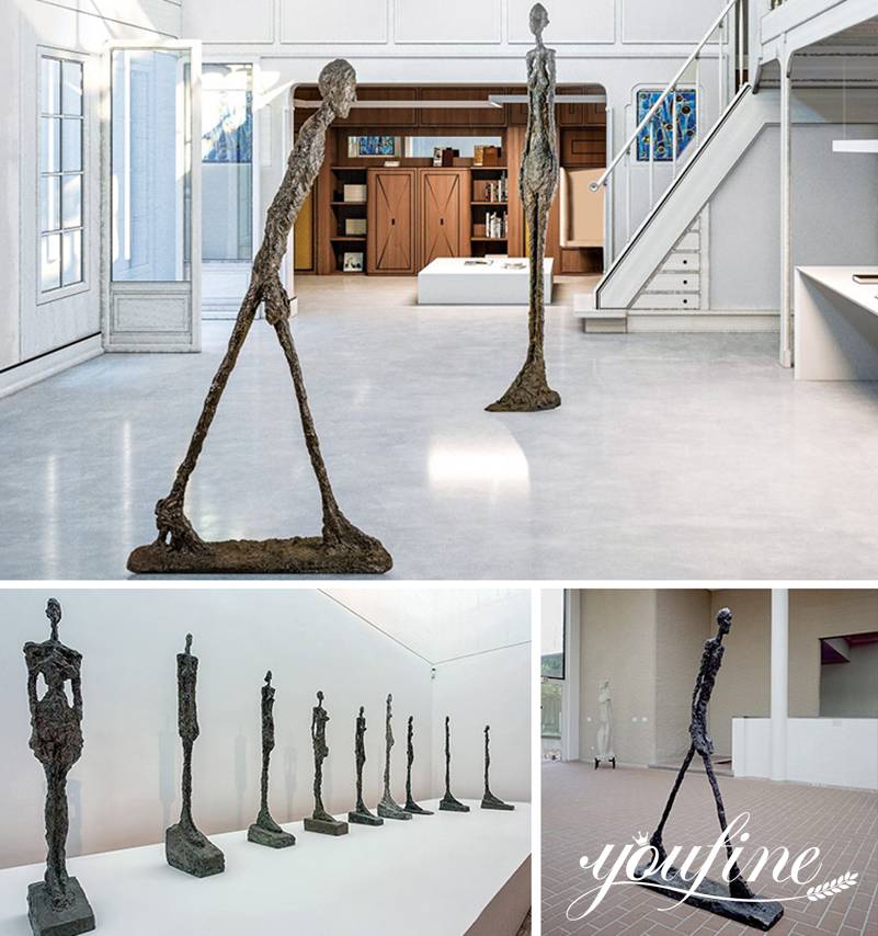 Famous Life Size Bronze Falling Man Sculpture Giacometti Sculpture for Sale BOKK-882 - Abstract Bronze Sculpture - 3