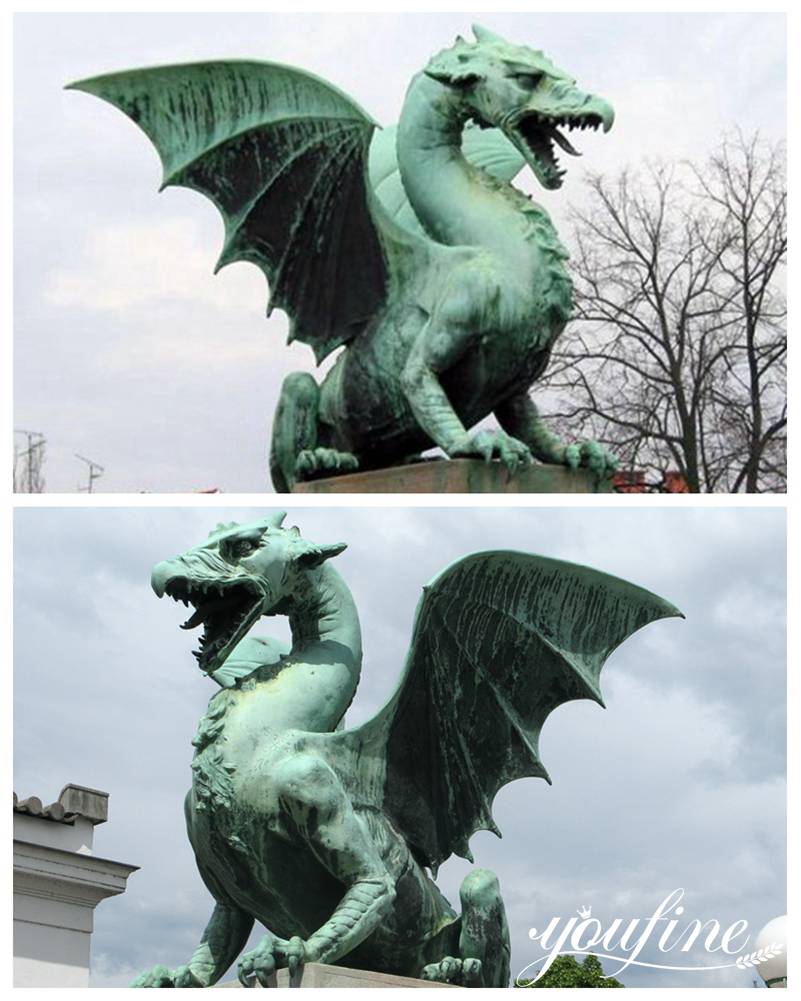 Large House Guardian Bronze Dragon Statue form Dragon Bridge for Sale BOKK-374 - Mythical Creatures Statues - 1