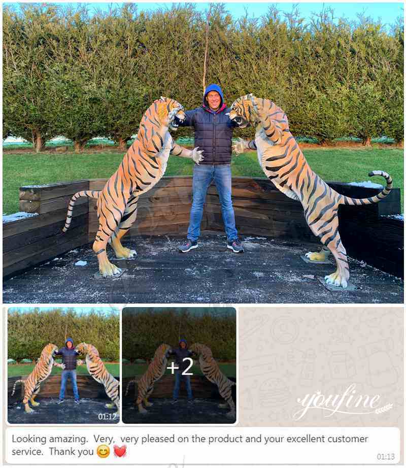 Custom Made Outdoor Bronze Tiger Statues Garden Decor for Sale BOKK-946 - Bronze Wildlife Sculpture - 5