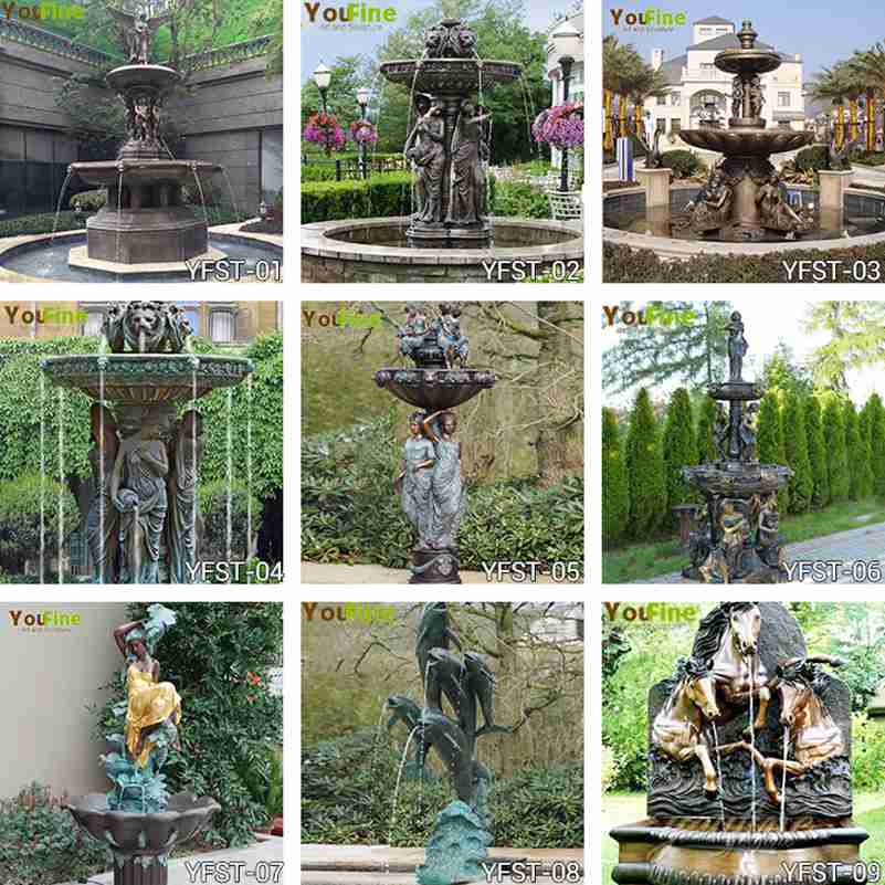 Outdoor Garden Large Bronze Water Fountain Statues Decor