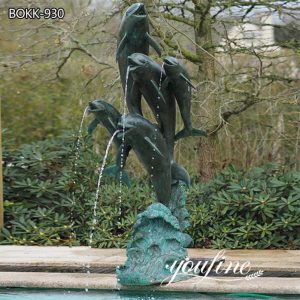 Outdoor Pool Decorative Bronze Dolphin Fountain Statue for Sale BOKK-930