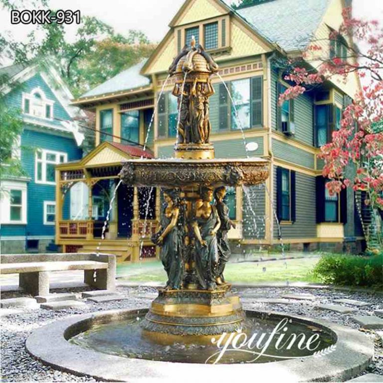 Outdoor Villa Garden Antique Bronze Statues Fountain Decor for Sale