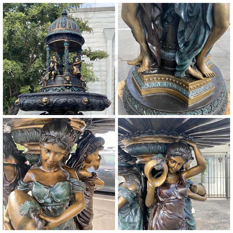 Outdoor Villa Garden Antique Bronze Statues Fountain Decor for Sale BOKK-931 - Bronze Figure Fountain - 3