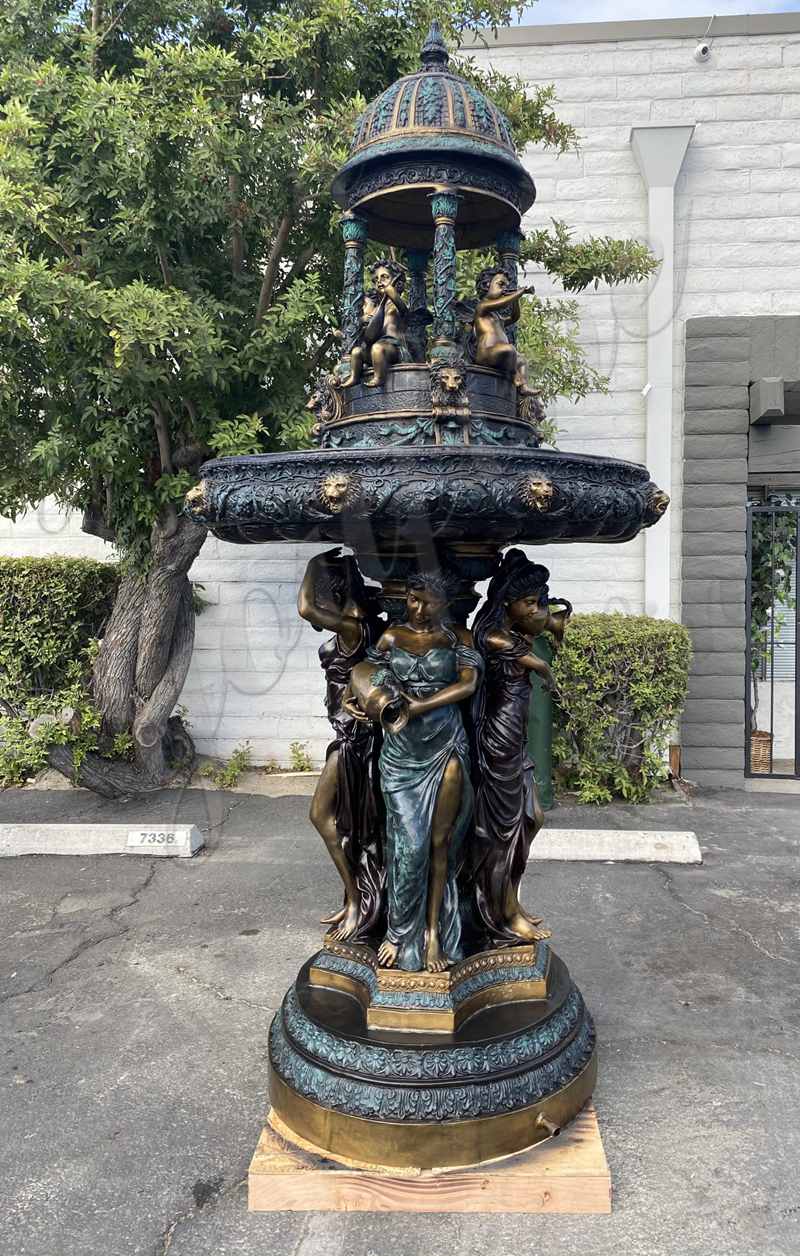 Outdoor Villa Garden Antique Bronze Statues Fountain Decor for Sale BOKK-931 - Bronze Figure Fountain - 2