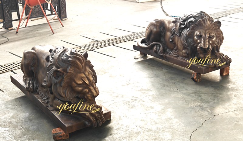Large Bronze Lion Statue for Sale BOKK-491 - Bronze Lion Statues - 4