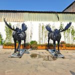 wild animal two Life-size Moose Statue