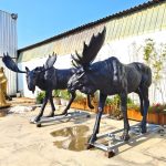 wild animal two Life-size Moose Statue in our factory