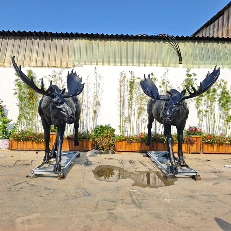 wild animal two Life-size Moose Statue