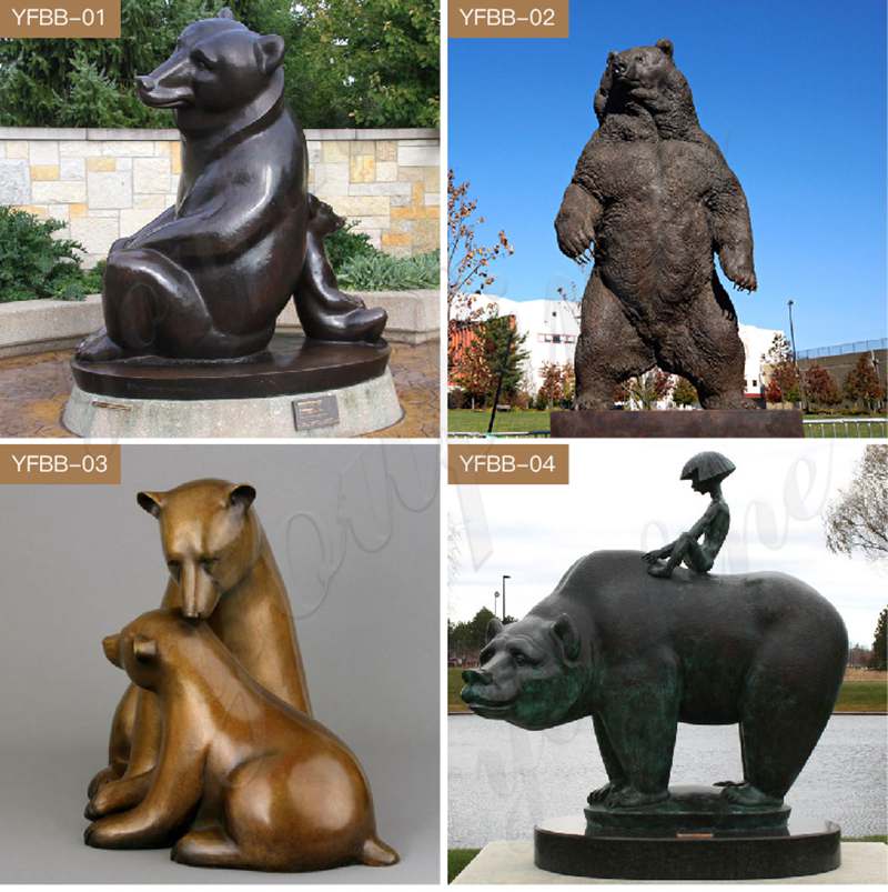 Bronze Life Size lying Bear Statue Garden for Sale BOKK-299 - Bronze Animal Sculpture - 3
