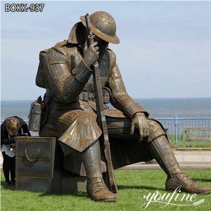 Super Large Bronze Soldier Statues Outdoor Decor for Sale BOKK-937