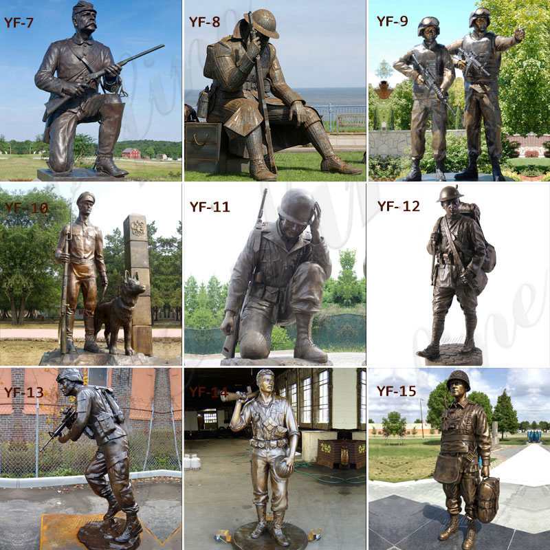 Bronze Soldier Statue Monument Custom Made Large Size for Sale BOKK-932 - Bronze Figure Sculpture - 4
