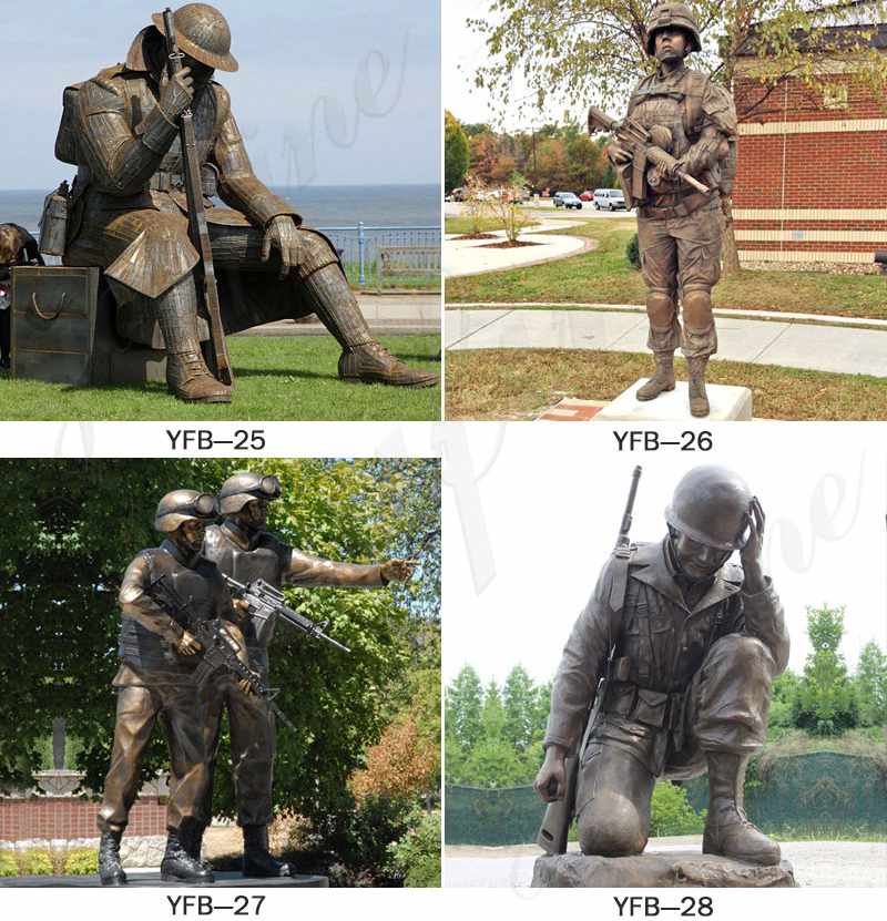 Super Large Bronze Soldier Statues Outdoor Decor for Sale BOKK-937 - Bronze Military Statues - 2