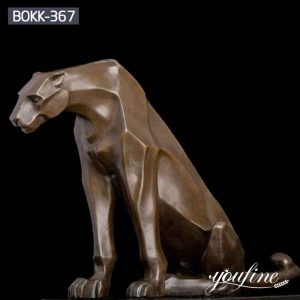 Outdoor Life Size Leopard Bronze Sculpture Zoo Garden Decoration for Sale BOKK-367