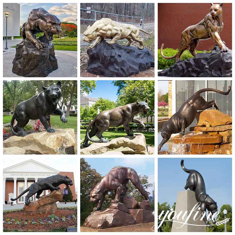 Large Creeping Bronze Leopard Statue for Outside Decor Supplier BOKK-653 - Bronze Leopard Statues - 7