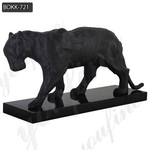 Outdoor Garden Life Size Walking Leopard Bronze Statue for Sale BOKK-721