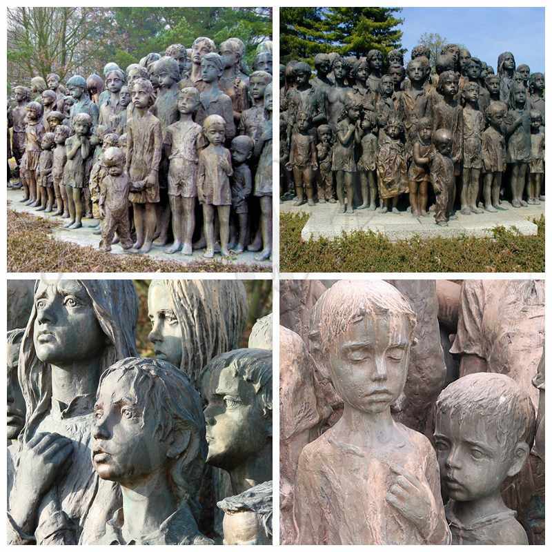 Large Bronze Monument Children Statue World War II Supply BOKK-927 - Bronze Children Statues - 1