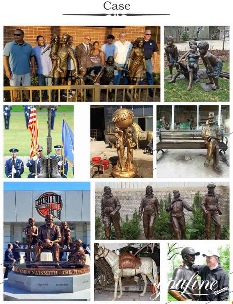 our case of custom made bronze statues