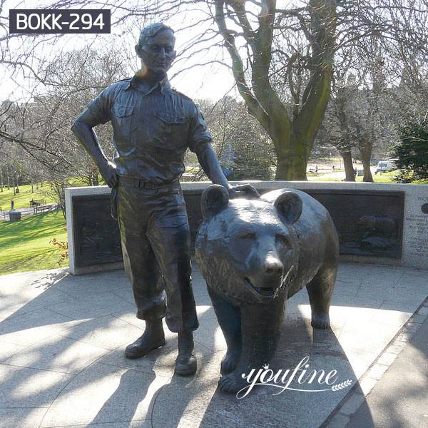 Hot Sale Bronze Bear and Breeder Statues Zoo Decoration Supplier BOKK-294
