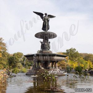 Bronze Water Fountain Angel Statue Large Hotel Decoration BOKK-858