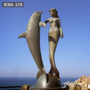 Life Size Aquarium Decoration Bronze Mermaid Statue for Sale BOKK-328