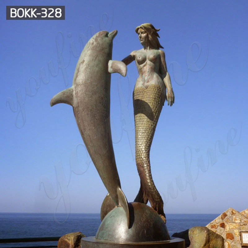 Life Size Aquarium Decoration Bronze Mermaid Statue for Sale BOKK-328 - Bronze Classical Sculpture - 1