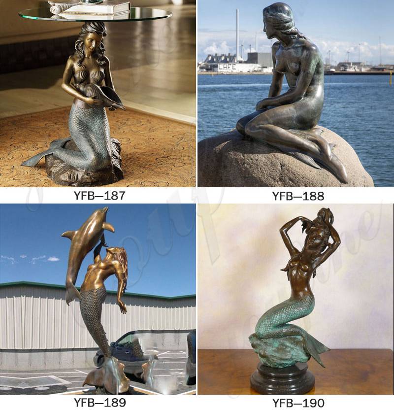 Life Size Aquarium Decoration Bronze Mermaid Statue for Sale BOKK-328 - Bronze Classical Sculpture - 2