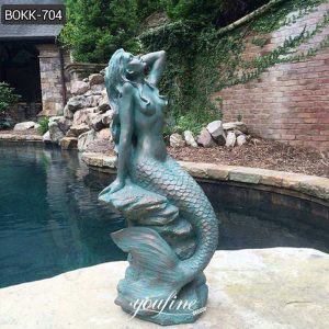 Outdoor Life Size Bronze Mermaid Sculpture for Sale