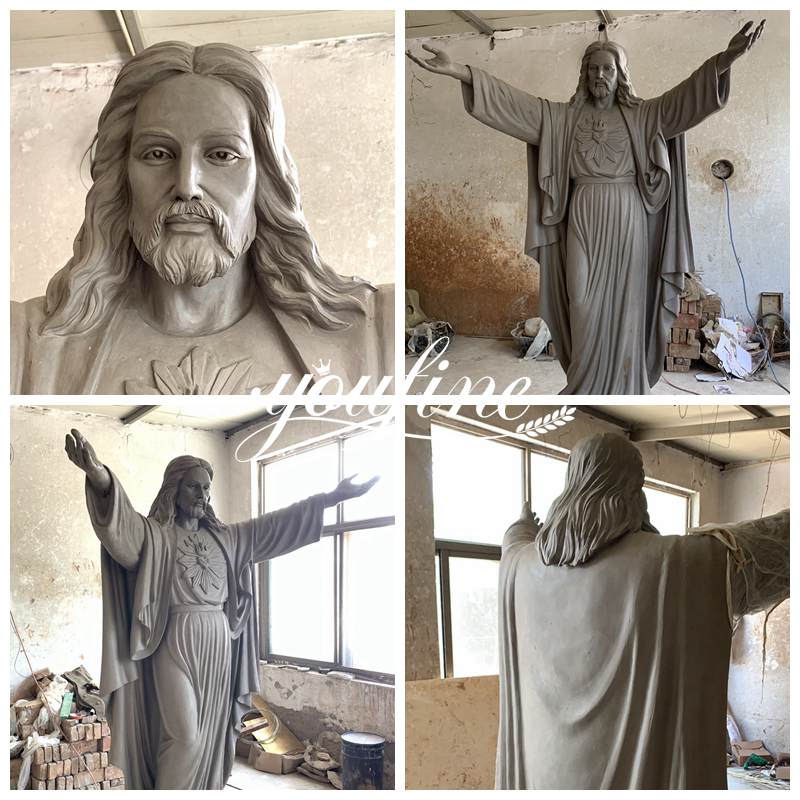 Bronze Sacred Heart of Jesus Statue Church Decoration Large Size for Sale BOKK-641 - Bronze Jesus Statue - 2