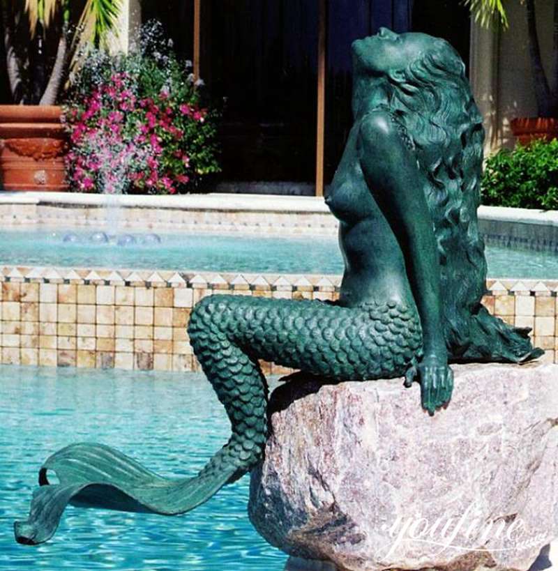 Life-Size Bronze Outdoor Mermaid Statue Seaside Decor for Sale BOKK-705 - Bronze Mermaid Sculpture - 5