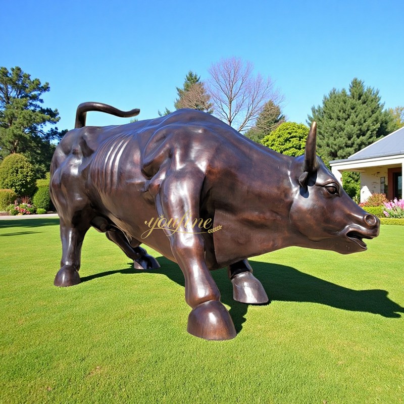 bronze bull stock market sculpture