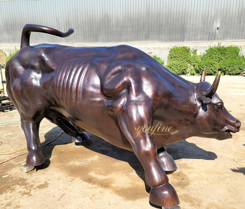 Large Modern Bronze Bull Stock Market Statue BOK1-045 - Charging Bull Statue - 3