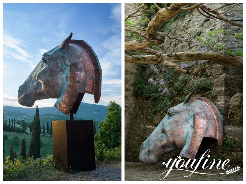 Outdoor Large Bronze Horse Head Statues for Sale BOKK-905 - Bronze Horse Statues - 2