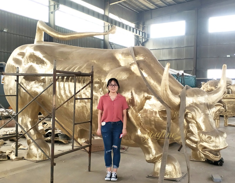 Large Modern Bronze Bull Stock Market Statue BOK1-045 - Charging Bull Statue - 7