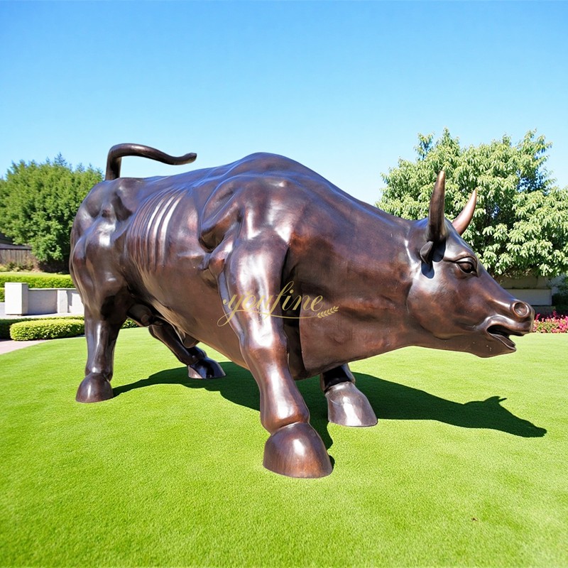 Large Modern Bronze Bull Stock Market Statue BOK1-045 - Charging Bull Statue - 1