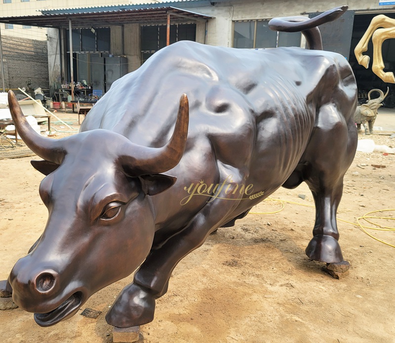Large Modern Bronze Bull Stock Market Statue BOK1-045 - Charging Bull Statue - 4