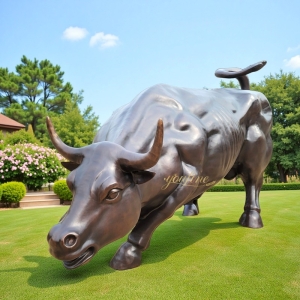 Large Modern Bronze Bull Stock Market Statue BOK1-045