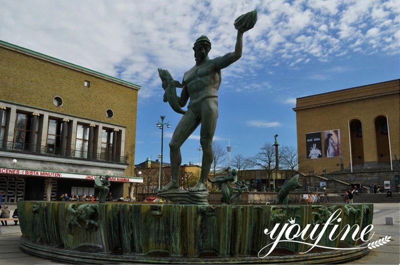 Outdoor Large Bronze Poseidon Statue by Carl Milles for Sale BOKK-918 - Bronze Famous Sculpture - 1