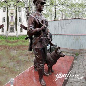 Casting Custom Bronze Soldier and Dog sculpture Monument for Sale BOKK-439